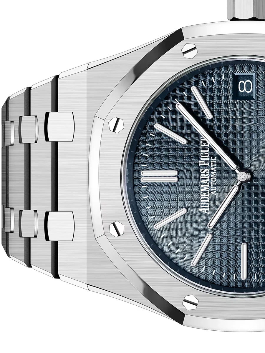 Silver Audemars Piguet With Blue Dial