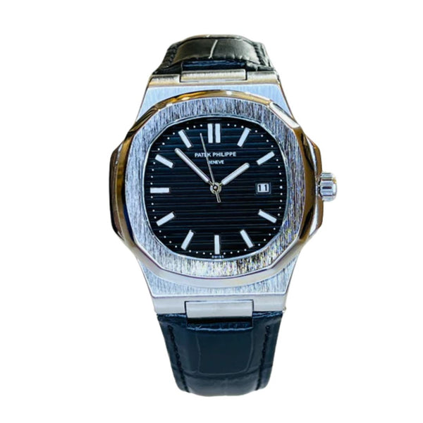 Patek Philippe With Black Dial (Leather Strap)